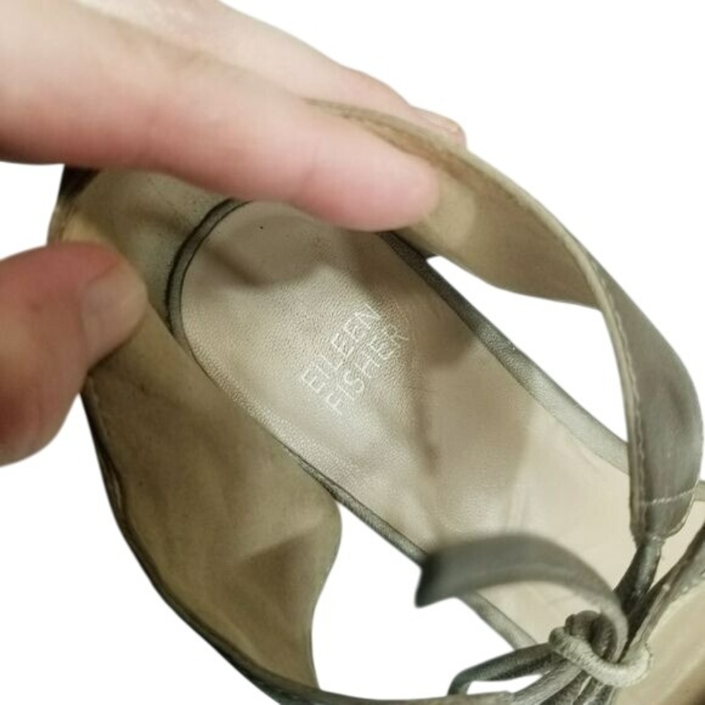 Eileen Fisher Bronze Metallic Leather Lace Up Gladiator Sandals Size 8‎ - Picture 8 of 15